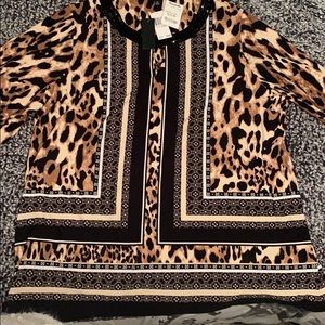 Premise Studio Cheetah Print Blouse